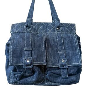CHANEL Blue Denim Shoulder Bag